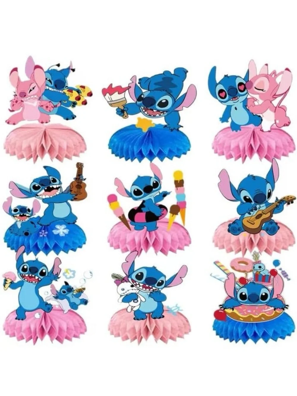 Lilo & Stitch Pink and Blue Table Centerpiece Decorations